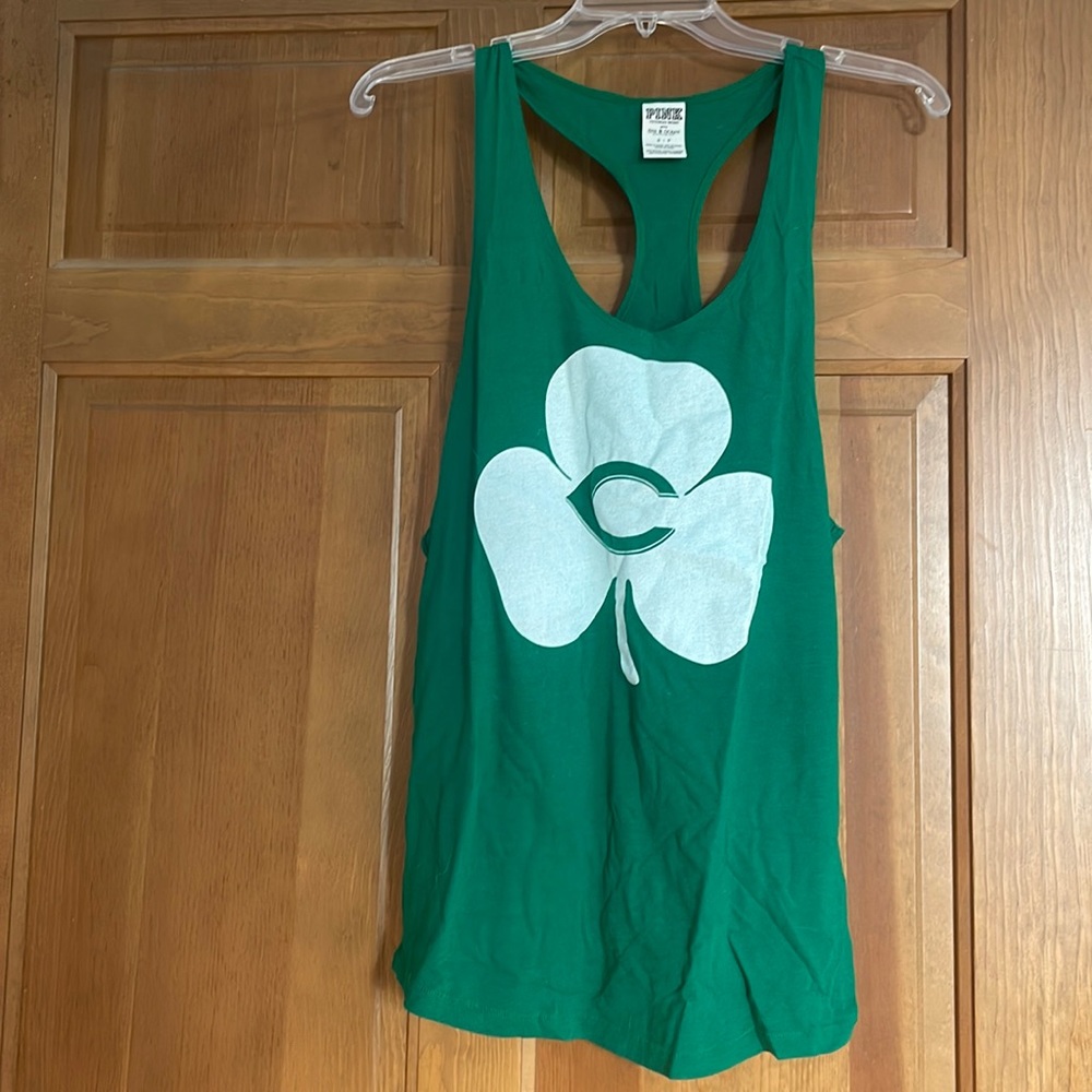 Pink small green tank top
